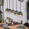Gastor Suspension, Boule lumineuse, Suspension Bleu, Vert, Clair, Cuivré, 5 lumières