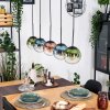 Gastor Suspension, Boule lumineuse, Suspension Bleu, Vert, Clair, Cuivré, 5 lumières