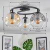 Ripoll Plafonnier, Boule lumineuse Ambre, Clair, Fumé, 3 lumières