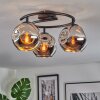 Ripoll Plafonnier, Boule lumineuse Chrome, Fumé, 3 lumières