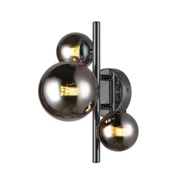 Applique murale WOFI VILLA Chrome, Noir, 3 lumières Applique murale WOFI VILLA Chrome, Noir, 3 lumières