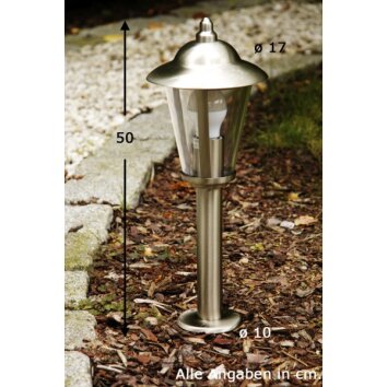 Borne d'éclairage Brilliant Neil Acier inoxydable, 1 lumière