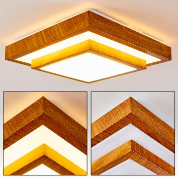 Plafonnier Sora Wood LED Blanc, 1 lumière Plafonnier Sora Wood LED Blanc, 1 lumière