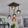 Koyoto Plafonnier, Boule lumineuse Bleu, Vert, Clair, Cuivré, 5 lumières