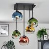 Koyoto Plafonnier, Boule lumineuse Bleu, Or, Vert, Clair, Cuivré, 5 lumières