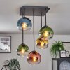 Koyoto Plafonnier, Boule lumineuse Bleu, Or, Vert, Clair, Cuivré, 5 lumières