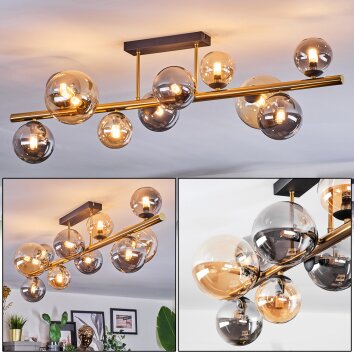 Chehalis Plafonnier, Boule lumineuse Or, Noir, 10 lumières
