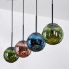 Gastor Suspension, Boule lumineuse, Suspension Bleu, Vert, Cuivré, 4 lumières
