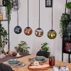 Gastor Suspension, Boule lumineuse, Suspension Bleu, Chrome, Vert, Cuivré, Fumé, 4 lumières