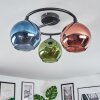 Koyoto Plafonnier, Boule lumineuse 37 cm Bleu, Vert, Cuivré, 3 lumières