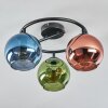 Koyoto Plafonnier, Boule lumineuse 37 cm Bleu, Vert, Cuivré, 3 lumières