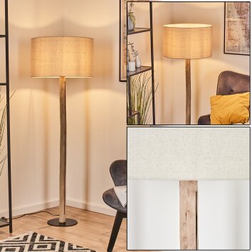 Flemming Lampadaire Écru, Noir, 1 lumière