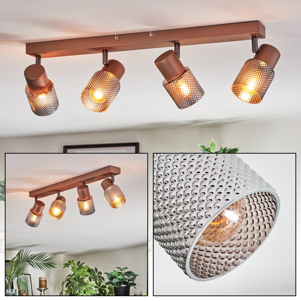 Nelar Plafonnier, Spot de plafond Bronze, Chrome, 4 lumières main product photo