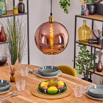 Koyoto Suspension, Boule lumineuse, Suspension Or, 1 lumière
