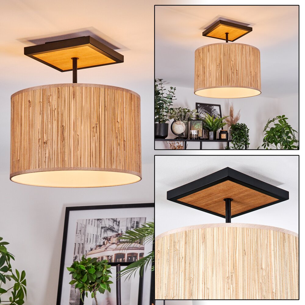 Bongal Plafonnier Écru, Noir, 1 lumière main product photo