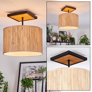 Bongal Plafonnier Écru, Noir, 1 lumière