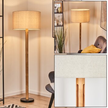 Flemming Lampadaire Écru, Noir, 1 lumière