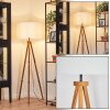 Flemming Lampadaire Bois foncé, Noir, 1 lumière