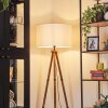 Flemming Lampadaire Bois foncé, Noir, 1 lumière