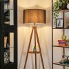 Flemming Lampadaire Bois foncé, Noir, 1 lumière