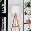 Flemming Lampadaire Bois foncé, Noir, 1 lumière