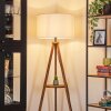 Flemming Lampadaire Bois foncé, Noir, 1 lumière