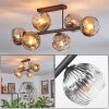 Ripoll Plafonnier, Boule lumineuse Chrome, Clair, Fumé, 6 lumières