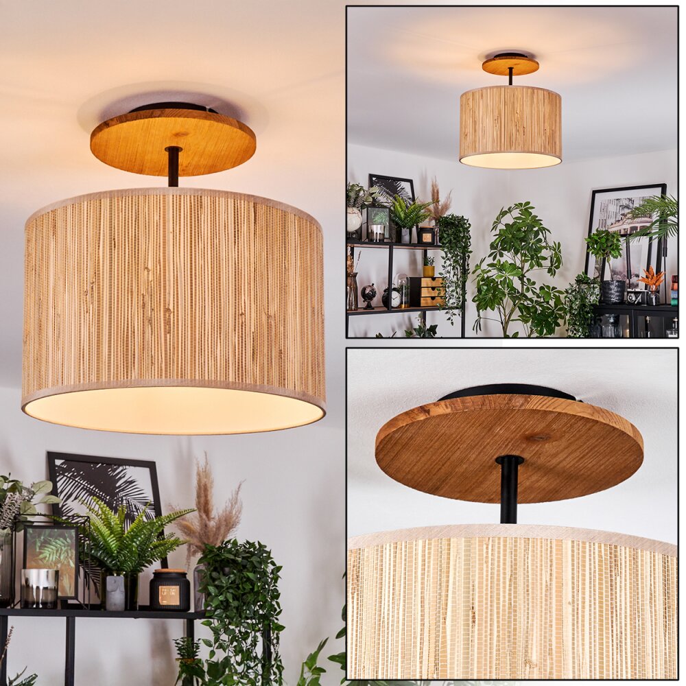 Bongal Plafonnier Écru, Noir, 1 lumière main product photo