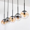Gastor Suspension, Boule lumineuse, Suspension Ambre, Clair, Fumé, 5 lumières