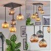 Ripoll Plafonnier, Boule lumineuse Ambre, Fumé, 5 lumières