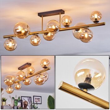 Chehalis Plafonnier, Boule lumineuse Or, Noir, 10 lumières Chehalis Plafonnier, Boule lumineuse Or, Noir, 10 lumières