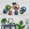 Gastor Plafonnier, Boule lumineuse 82 cm Bleu, Vert, Cuivré, 7 lumières