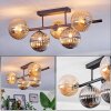 Chehalis Plafonnier, Boule lumineuse Ambre, Fumé, 5 lumières