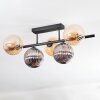 Chehalis Plafonnier, Boule lumineuse Ambre, Fumé, 5 lumières