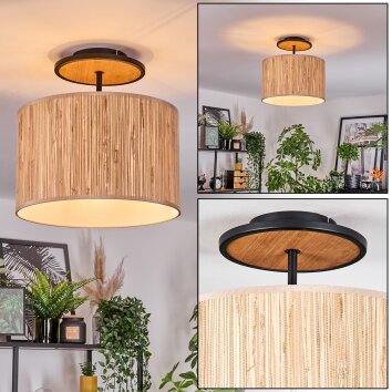 Bongal Plafonnier Écru, Noir, 1 lumière