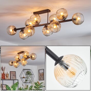 Ripoll Plafonnier, Boule lumineuse Ambre, Clair, 10 lumières