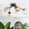 Chehalis Plafonnier, Boule lumineuse 58 cm Ambre, Clair, 6 lumières