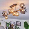 Chehalis Plafonnier, Boule lumineuse Ambre, Fumé, 8 lumières