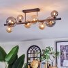 Chehalis Plafonnier, Boule lumineuse Ambre, Fumé, 8 lumières