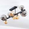 Chehalis Plafonnier, Boule lumineuse Ambre, Fumé, 8 lumières