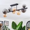 Chehalis Plafonnier, Boule lumineuse Ambre, Fumé, 8 lumières