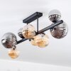 Chehalis Plafonnier, Boule lumineuse Ambre, Fumé, 8 lumières