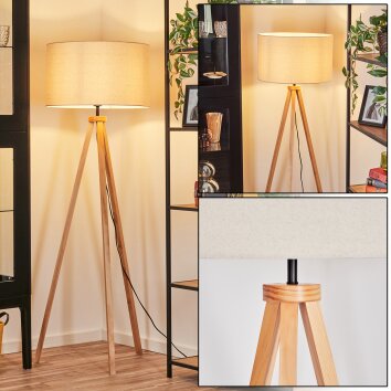 Flemming Lampadaire Écru, Noir, 1 lumière Flemming Lampadaire Écru, Noir, 1 lumière
