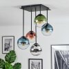 Gastor Plafonnier, Boule lumineuse Bleu, Chrome, Vert, Clair, Cuivré, Fumé, 5 lumières
