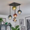 Gastor Plafonnier, Boule lumineuse Bleu, Chrome, Vert, Clair, Cuivré, Fumé, 5 lumières