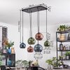 Koyoto Suspension, Boule lumineuse, Suspension Bleu, Vert, Cuivré, 6 lumières
