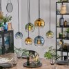 Koyoto Suspension, Boule lumineuse, Suspension Bleu, Or, Vert, Clair, 6 lumières