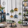 Koyoto Suspension, Boule lumineuse, Suspension Bleu, Or, Vert, Clair, 6 lumières