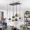 Koyoto Suspension, Boule lumineuse, Suspension Bleu, Or, Vert, Clair, 6 lumières