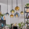 Koyoto Suspension, Boule lumineuse, Suspension Bleu, Or, Vert, Clair, 6 lumières